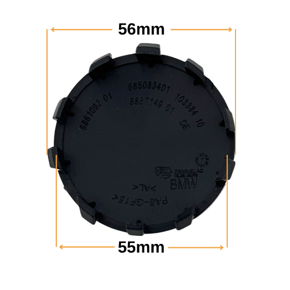 Set 4 Capace Jante BMW – 56mm, Negru cu Alb