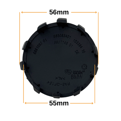Set 4 Capace Jante BMW – 56mm, Negru cu Alb