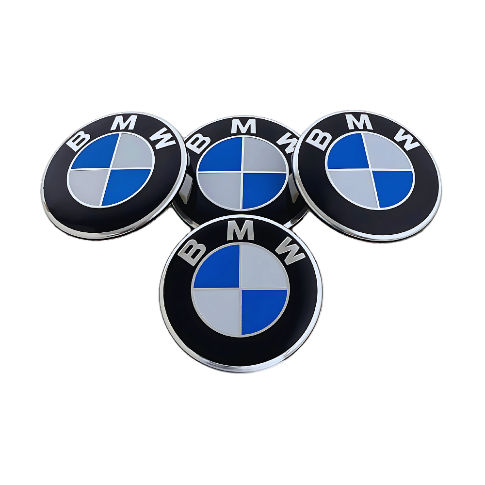 Set 4 Capace Jante BMW – 68mm, Albastru cu Alb