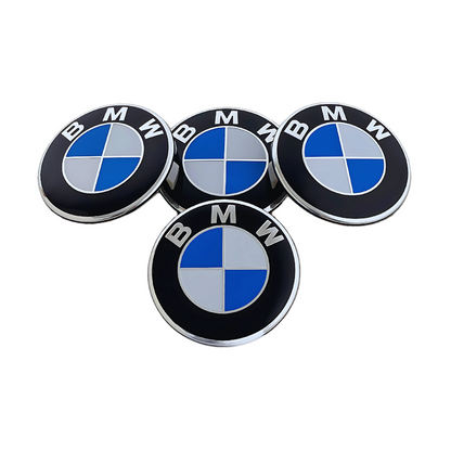 Set 4 Capace Jante BMW – 68mm, Albastru cu Alb