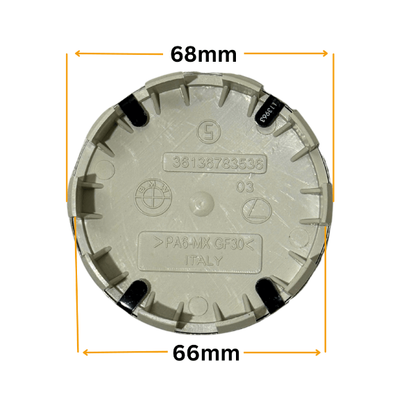 Set 4 Capace Jante BMW – 68mm, Negru cu Alb