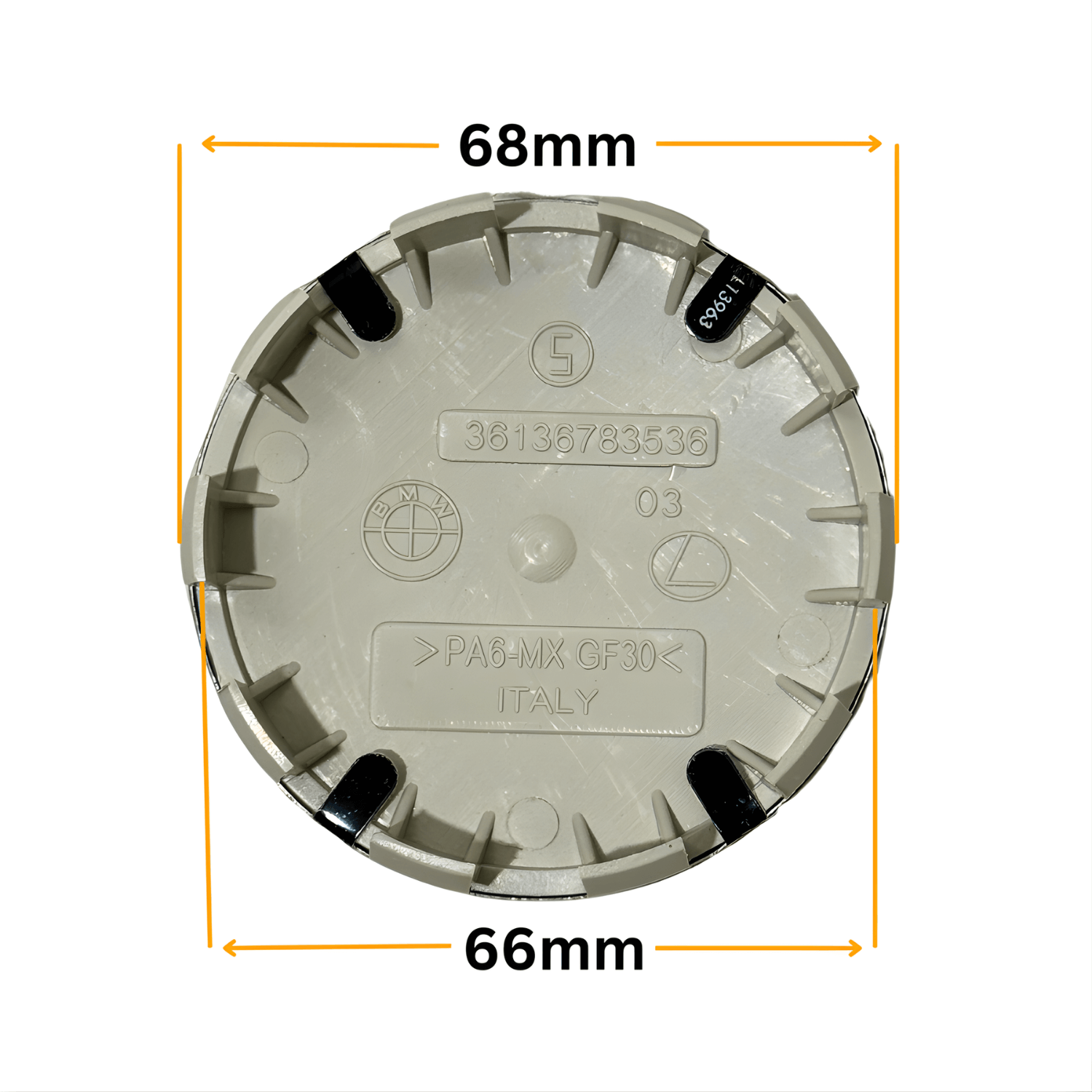 Set 4 Capace Jante BMW – 68mm, Negru cu Alb