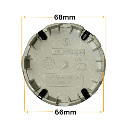 Set 4 Capace Jante BMW – 68mm, Negru cu Alb