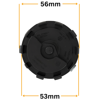 Set 4 Capace Jante BMW Rotative – 56mm, Albastru cu Alb