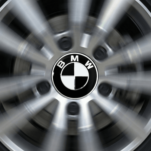 Set 4 Capace Jante BMW Rotative – 56mm, Negru cu Alb