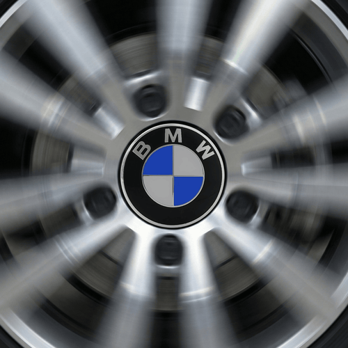 Set 4 Capace Jante BMW Rotative – 68mm, Albastru cu Alb