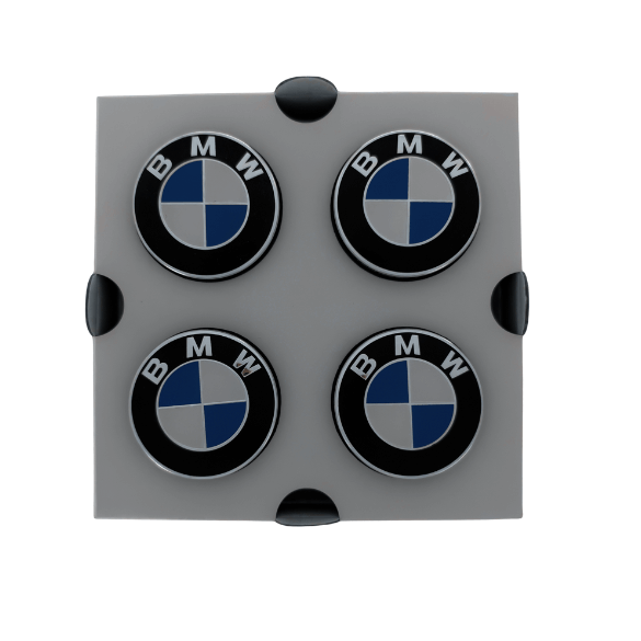Set 4 Capace Jante BMW Rotative – 68mm, Albastru cu Alb