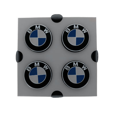 Set 4 Capace Jante BMW Rotative – 68mm, Albastru cu Alb