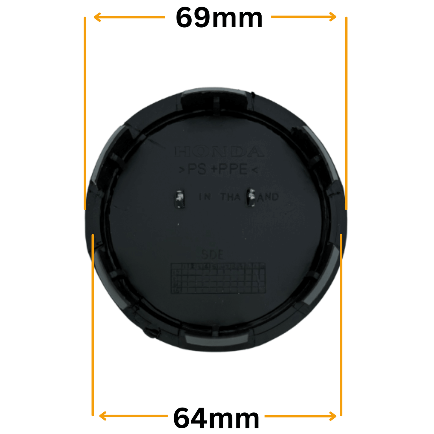 Set 4 Capace Jante Honda – 69mm, Negru