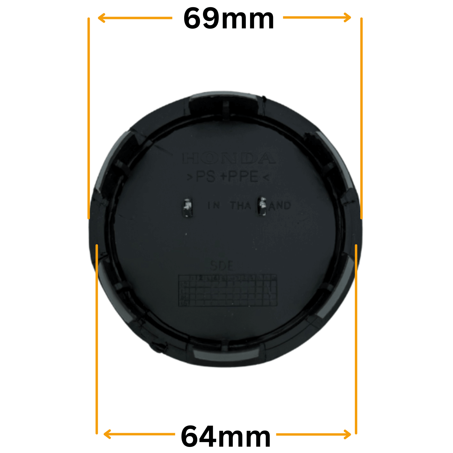 Set 4 Capace Jante Honda – 69mm, Negru