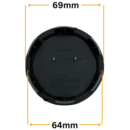Set 4 Capace Jante Honda – 69mm, Negru