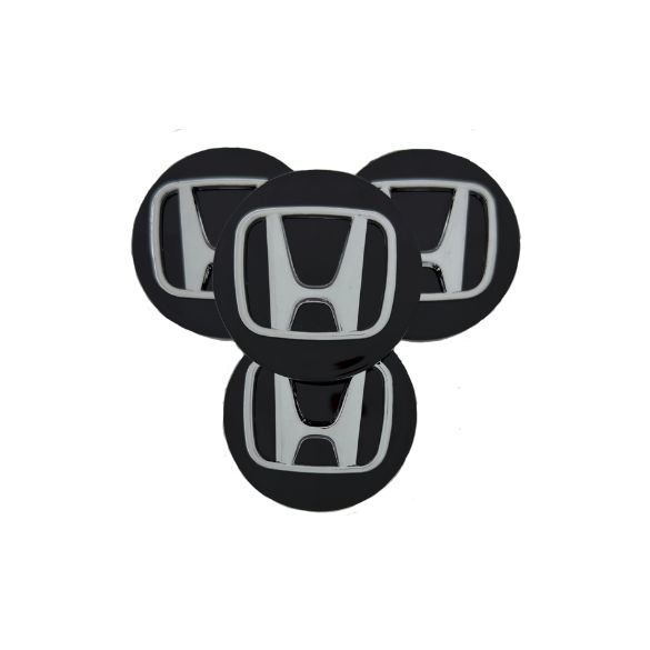 Set 4 Capace Jante Honda – 69mm, Negru