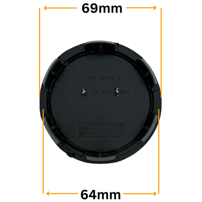 Set 4 Capace Jante Honda – 69mm, Negru