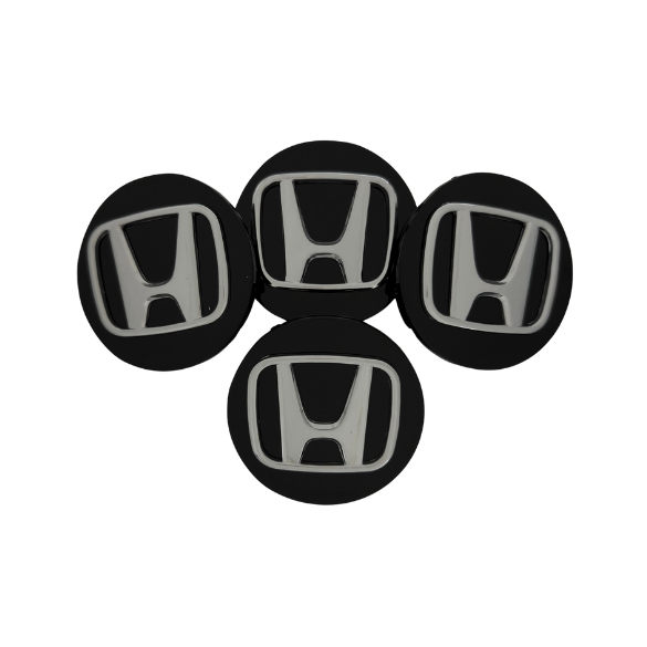 Set 4 Capace Jante Honda – 69mm, Negru