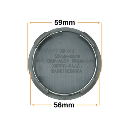 Set 4 Capace Jante Hyundai – 59mm, Negru