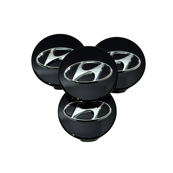 Set 4 Capace Jante Hyundai – 60mm, Negru
