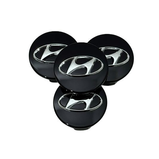 Set 4 Capace Jante Hyundai – 60mm, Negru