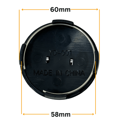 Set 4 Capace Jante Hyundai – 60mm, Negru