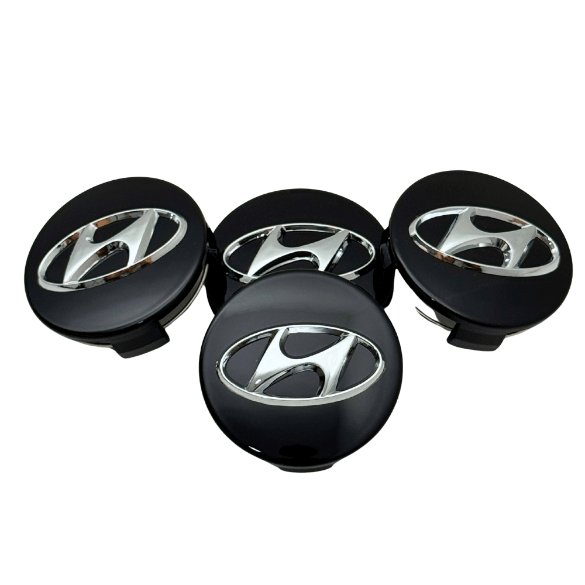 Set 4 Capace Jante Hyundai – 60mm, Negru