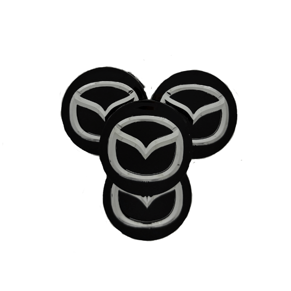 Set 4 Capace Jante Mazda – 56mm, Negru