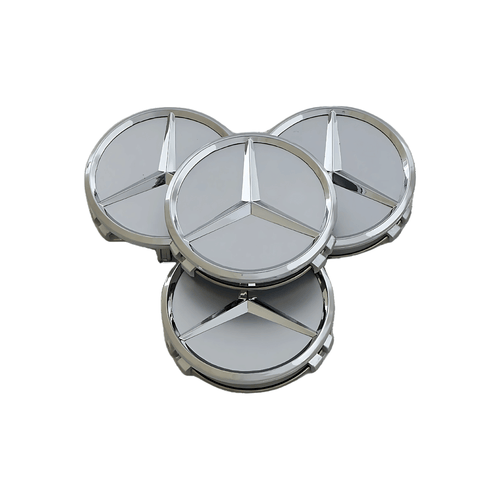 Set 4 Capace Jante Mercedes – 75mm, Argintiu