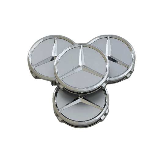 Set 4 Capace Jante Mercedes – 75mm, Argintiu