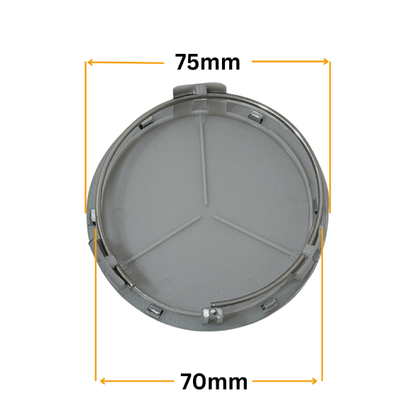 Set 4 Capace Jante Mercedes – 75mm, Argintiu