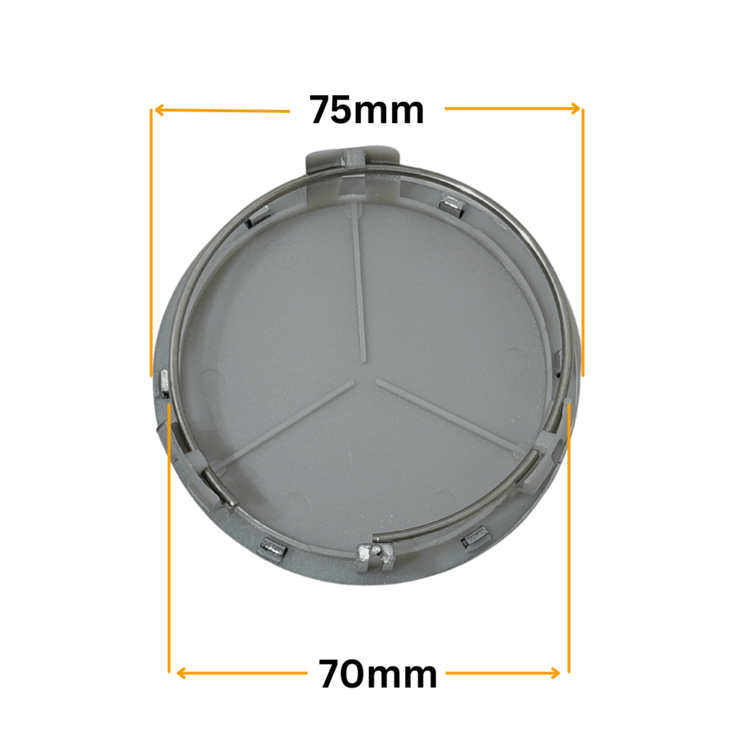 Set 4 Capace Jante Mercedes – 75mm, Argintiu