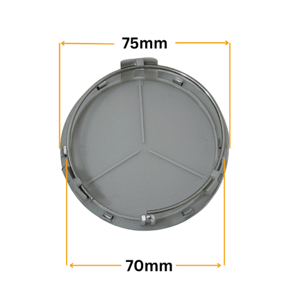 Set 4 Capace Jante Mercedes – 75mm, Argintiu