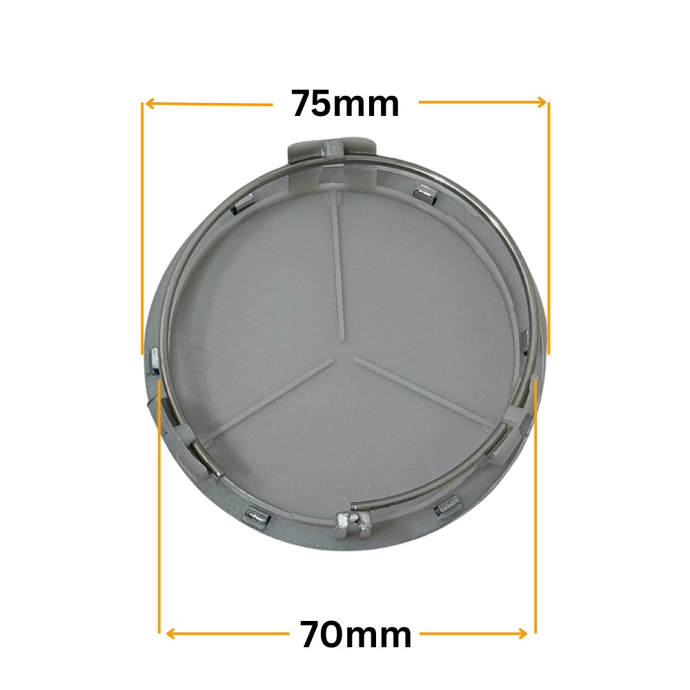 Set 4 Capace Jante Mercedes – 75mm, Argintiu