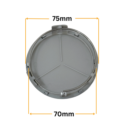Set 4 Capace Jante Mercedes – 75mm, Argintiu
