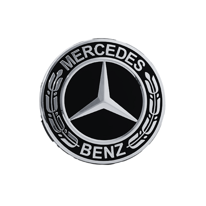Set 4 Capace Jante Mercedes – 75mm, Negru cu Argintiu