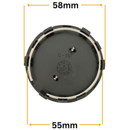 Set 4 Capace Jante Opel – 58mm, Negru