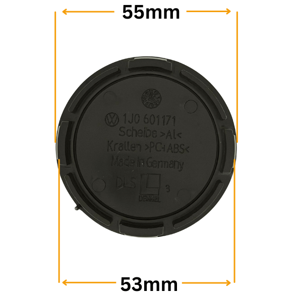 Set 4 Capace Jante VW – 55mm, Negru