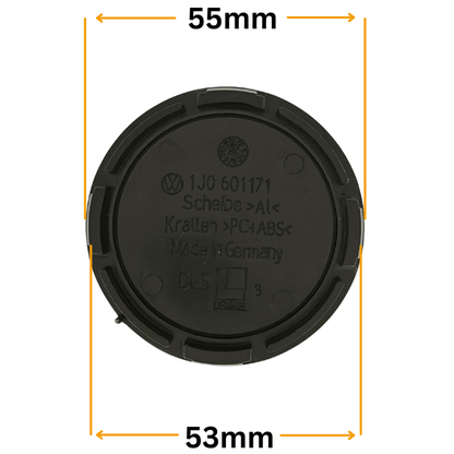 Set 4 Capace Jante VW – 55mm, Negru