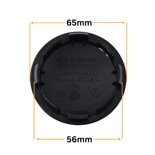 Set 4 Capace Jante VW – 65mm, Negru