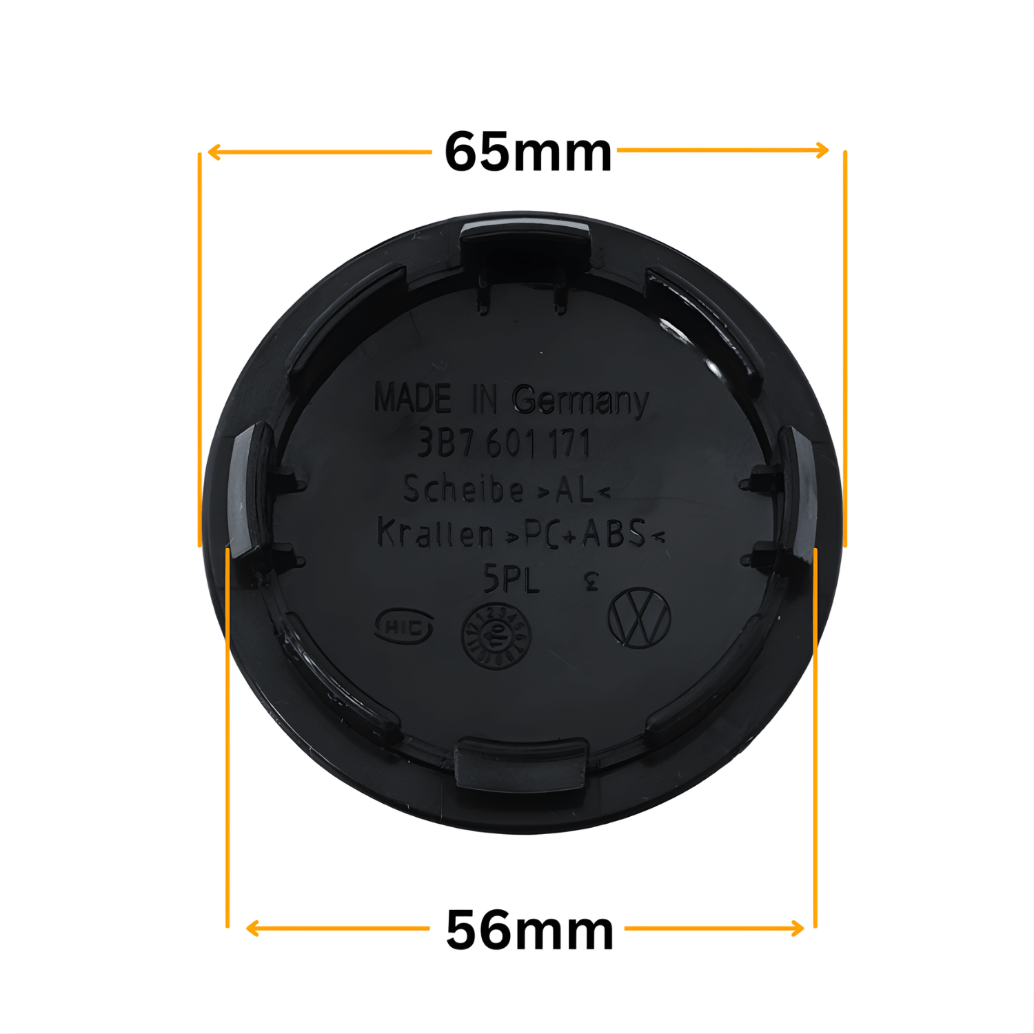 Set 4 Capace Jante VW – 65mm, Negru