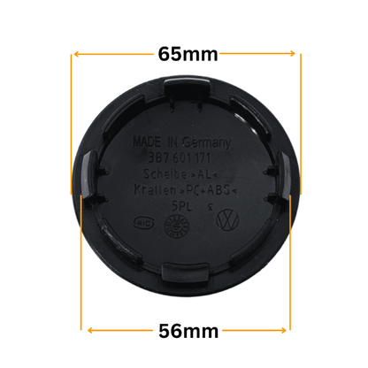 Set 4 Capace Jante VW – 65mm, Negru