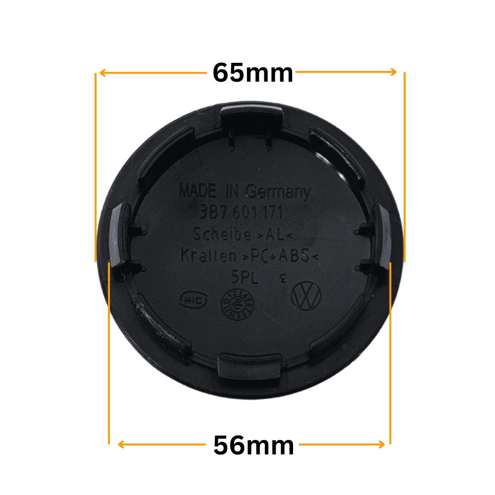 Set 4 Capace Jante VW – 65mm, Negru