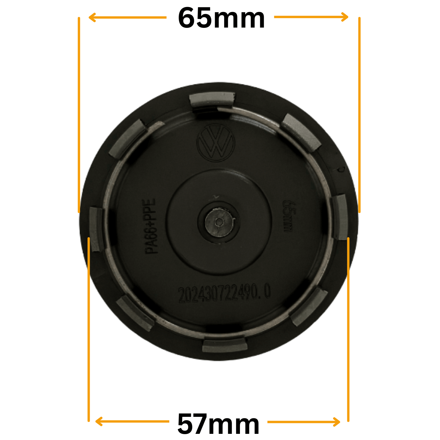 Set 4 Capace Jante VW Rotative – 65mm, Negru