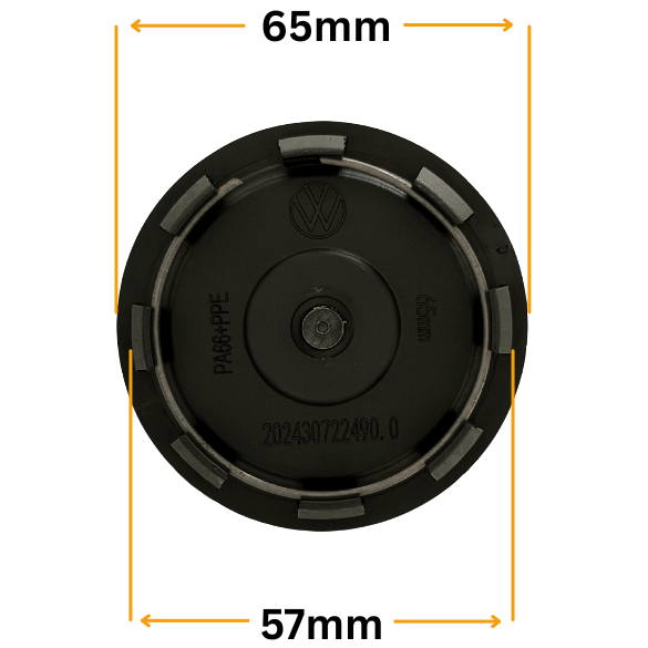 Set 4 Capace Jante VW Rotative – 65mm, Negru