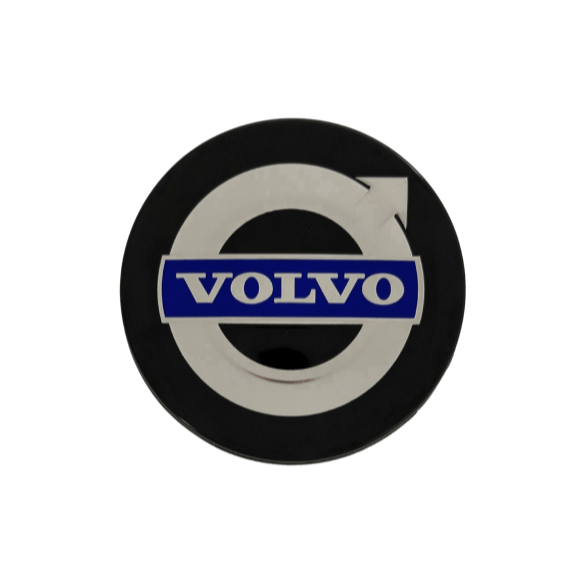 Set 4 Capace Jante Volvo – 64mm, Negru cu Albastru