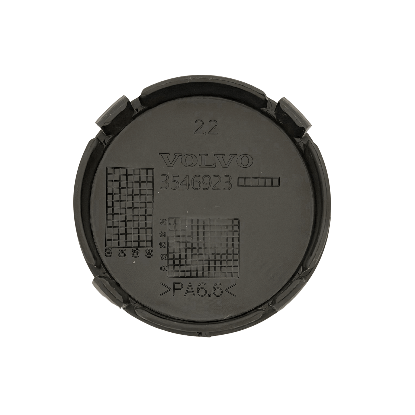 Set 4 Capace Jante Volvo – 64mm, Negru cu Albastru