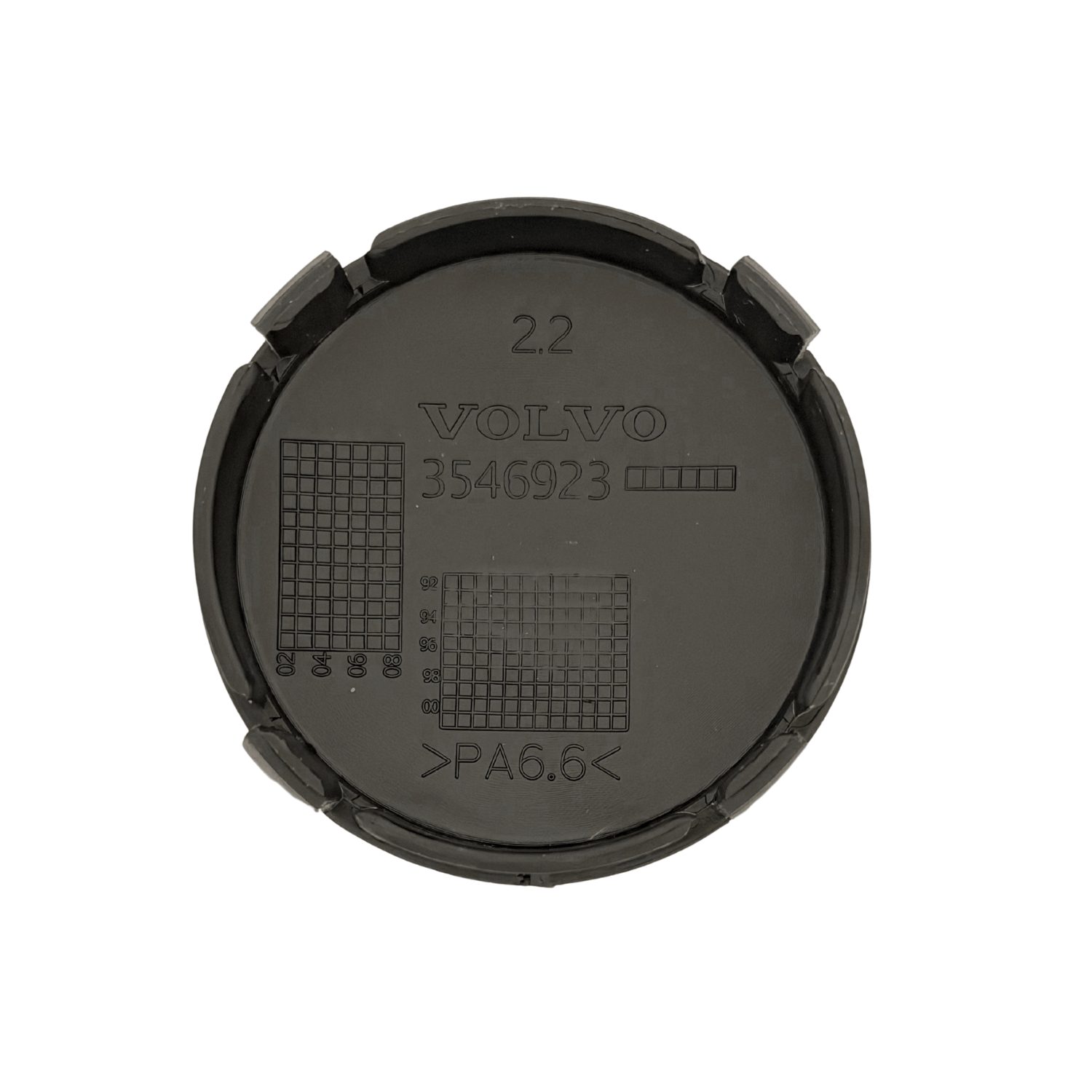 Set 4 Capace Jante Volvo – 64mm, Negru cu Albastru