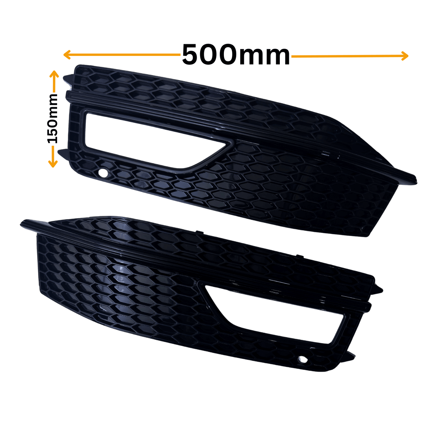Set Grila Proiector Audi A4 B8.5 S-Line Tip Fagure, Negru Lucios