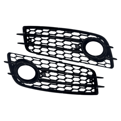 Set Grila Proiector Audi A4 B8 S-Line Tip Fagure, Negru Lucios
