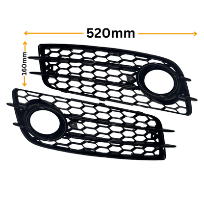 Set Grila Proiector Audi A4 B8 S-Line Tip Fagure, Negru Lucios