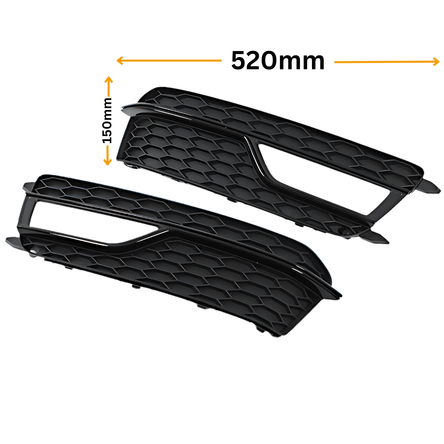 Set Grila Proiector Audi A5 B8.5 S-Line Tip Fagure, Negru Lucios