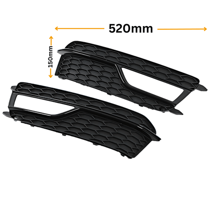Set Grila Proiector Audi A5 B8.5 S-Line Tip Fagure, Negru Lucios