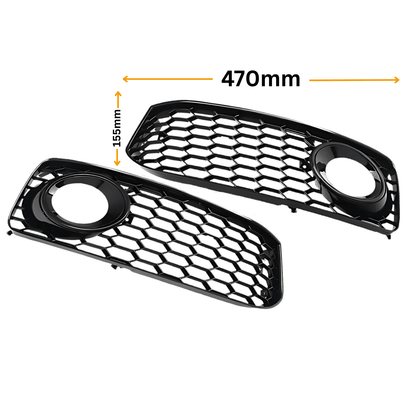 Set Grila Proiector Audi A5 B8 S-Line Tip Fagure, Negru Lucios